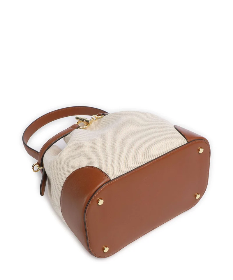 Lauren Ralph Lauren Blaike Medium Sac seau natural/buff canvas/lauren tan