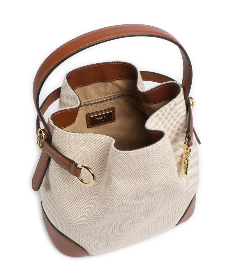 Lauren Ralph Lauren Blaike Medium Sac seau natural/buff canvas/lauren tan