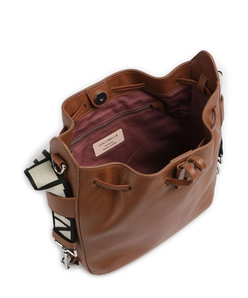 Coccinelle Gretel Ribbon Sac seau cognac