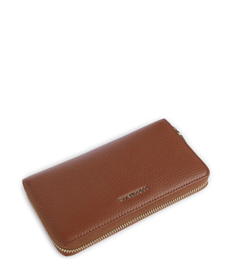 Coccinelle Metallic Soft Portefeuille cognac