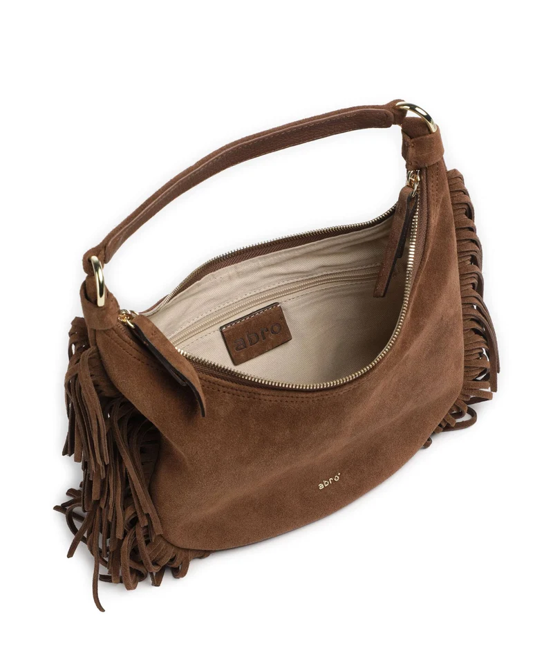 Abro Suede Nana Small Sac fourre-tout wood