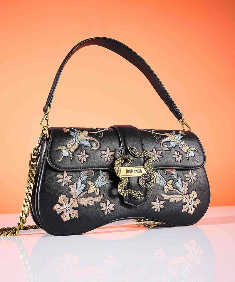 Just Cavalli Iconic Snakes Sac porté épaule black