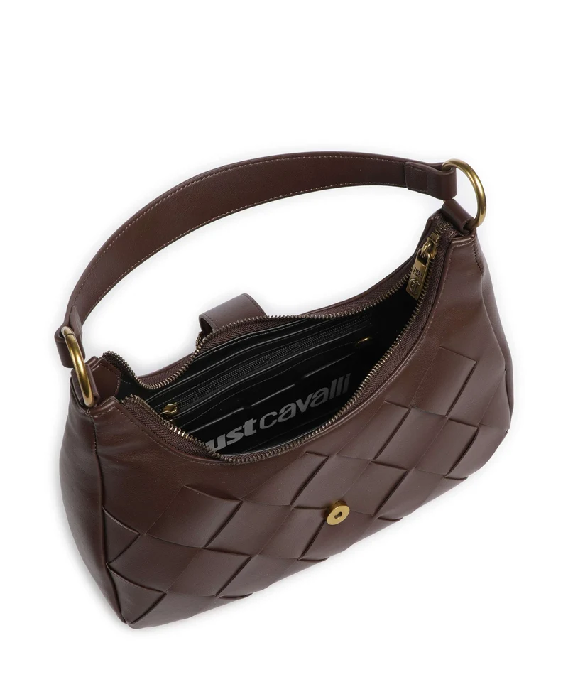 Just Cavalli Iconic Snakes Braided Sac porté épaule black coffee