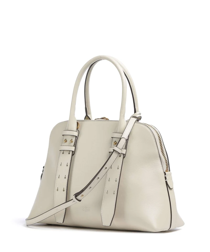 Pinko Bowling Medium Sac à main bianco seta/antique gold