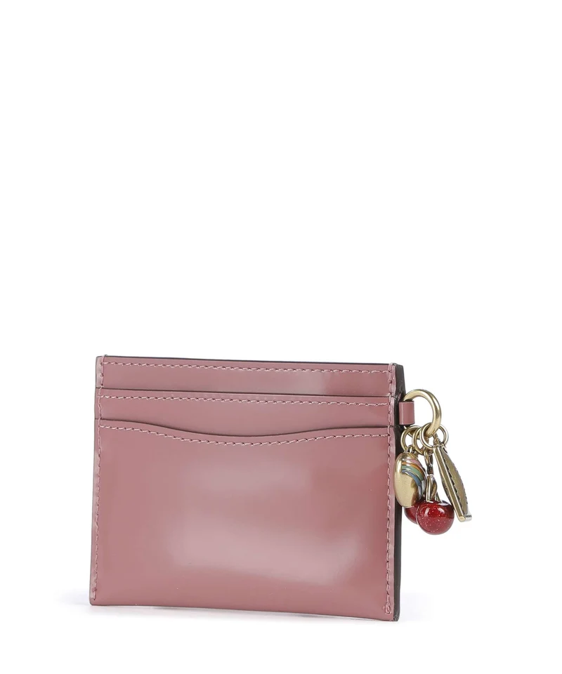Coach Essential Spazzolato Étui à cartes crédit peony
