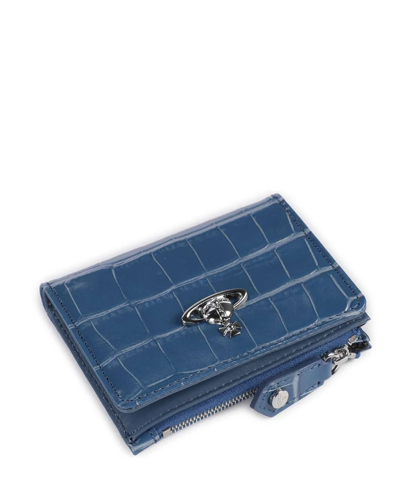 Vivienne Westwood Embossed Croc Slim Portefeuille blue