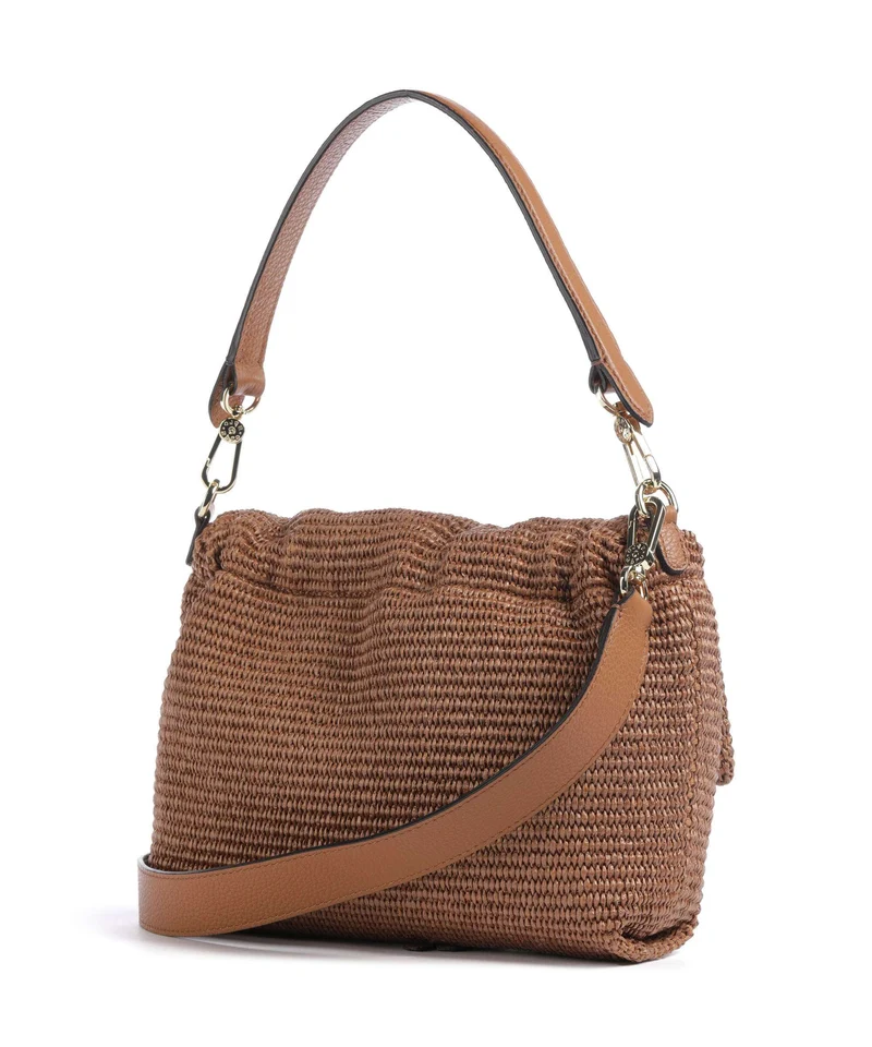 Abro Raffia Classica Temi Medium Sac porté épaule caramel/cognac