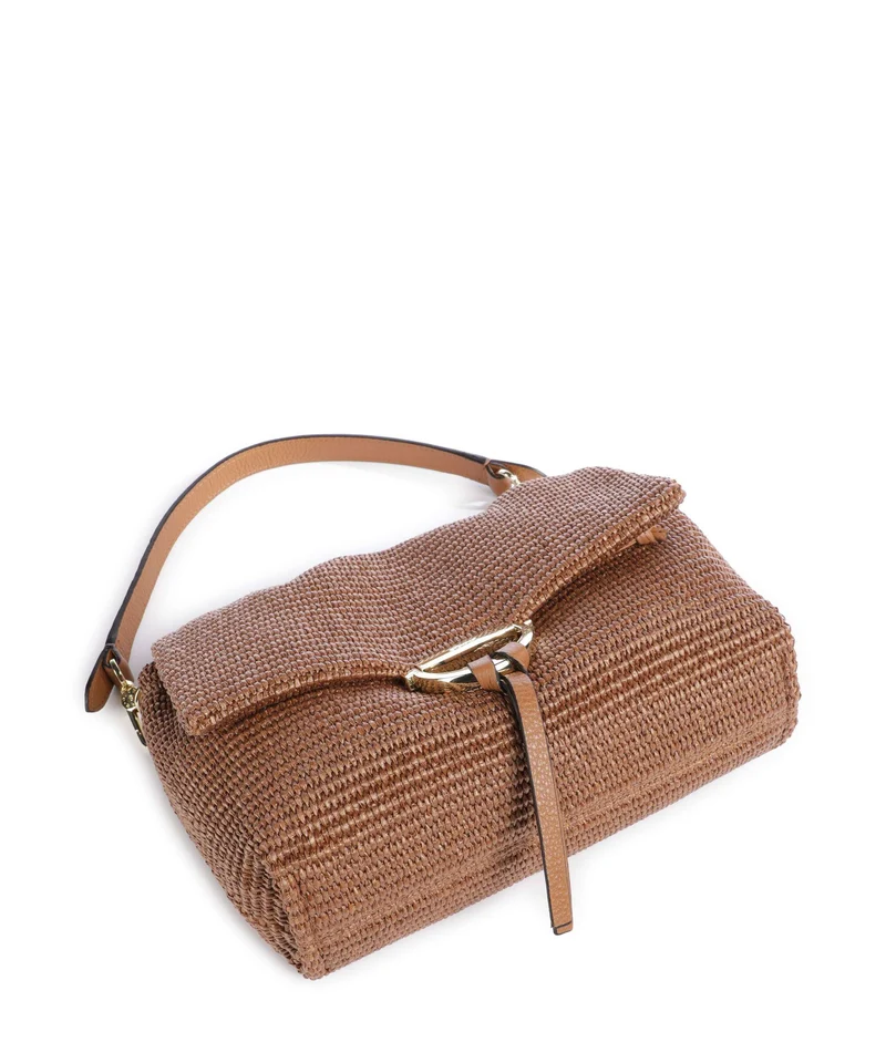 Abro Raffia Classica Temi Medium Sac porté épaule caramel/cognac