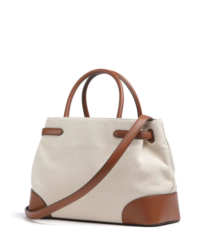 Lauren Ralph Lauren Blaike Large Sac à main natural/buff canvas/lauren tan