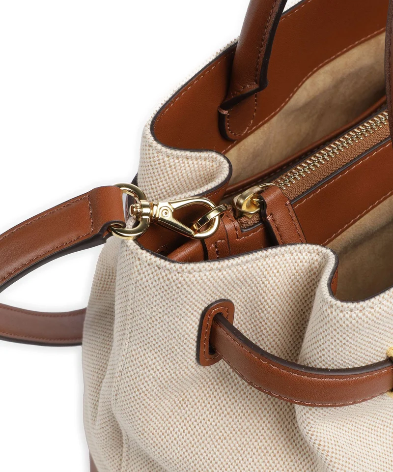 Lauren Ralph Lauren Blaike Large Sac à main natural/buff canvas/lauren tan