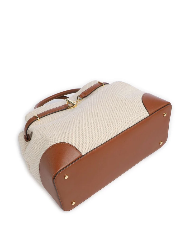 Lauren Ralph Lauren Blaike Large Sac à main natural/buff canvas/lauren tan