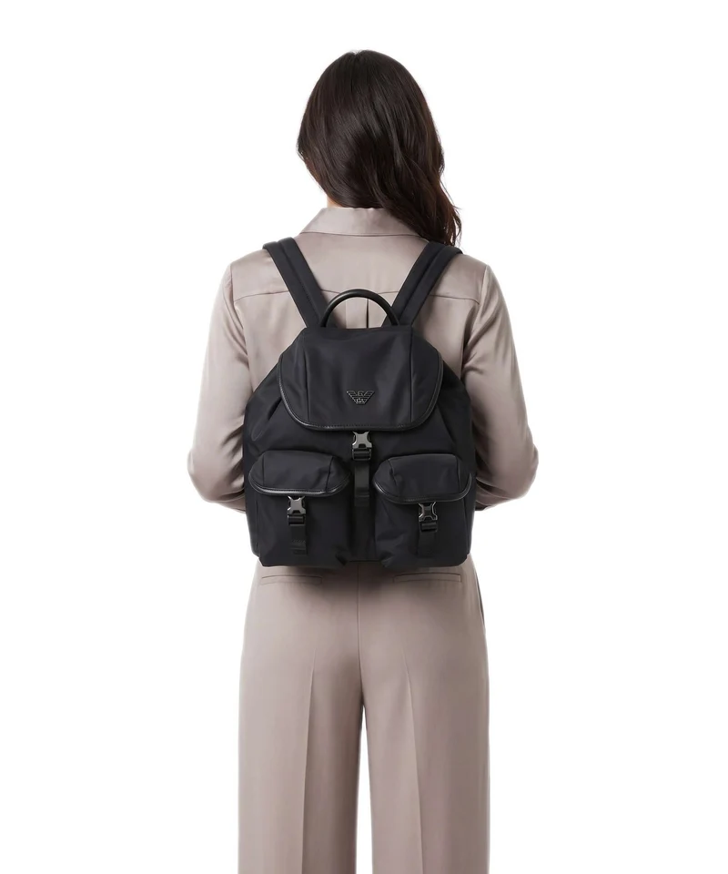 Emporio Armani Recycled Nylon Sac à dos black beauty