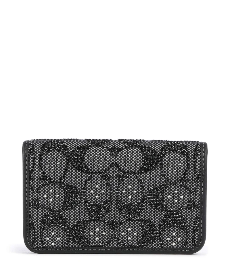 Coach Essential Crystal Signature Jacquard Portefeuille black