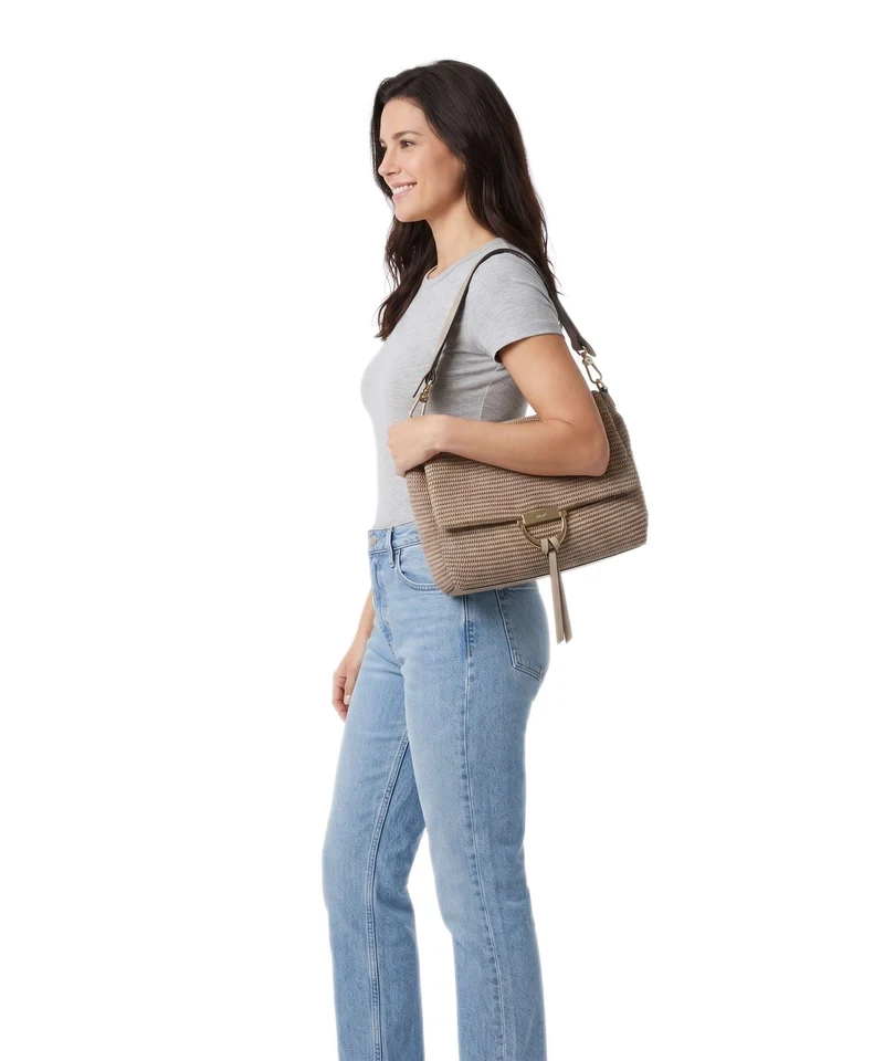Abro Raffia Classica Temi Medium Sac porté épaule siena