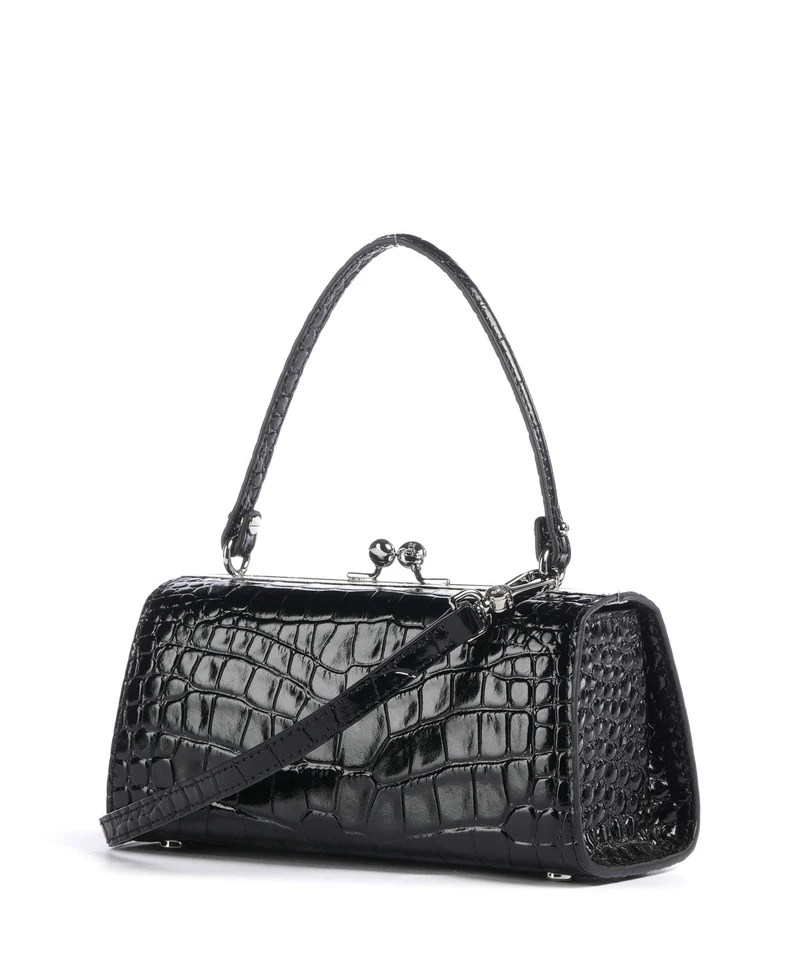 Vivienne Westwood Doll Frame Embossed Croc XL Sac à main black