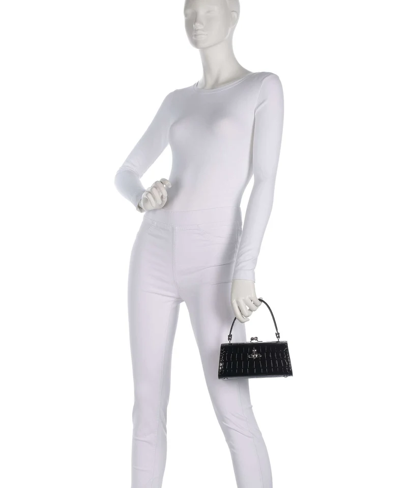 Vivienne Westwood Doll Frame Embossed Croc XL Sac à main black