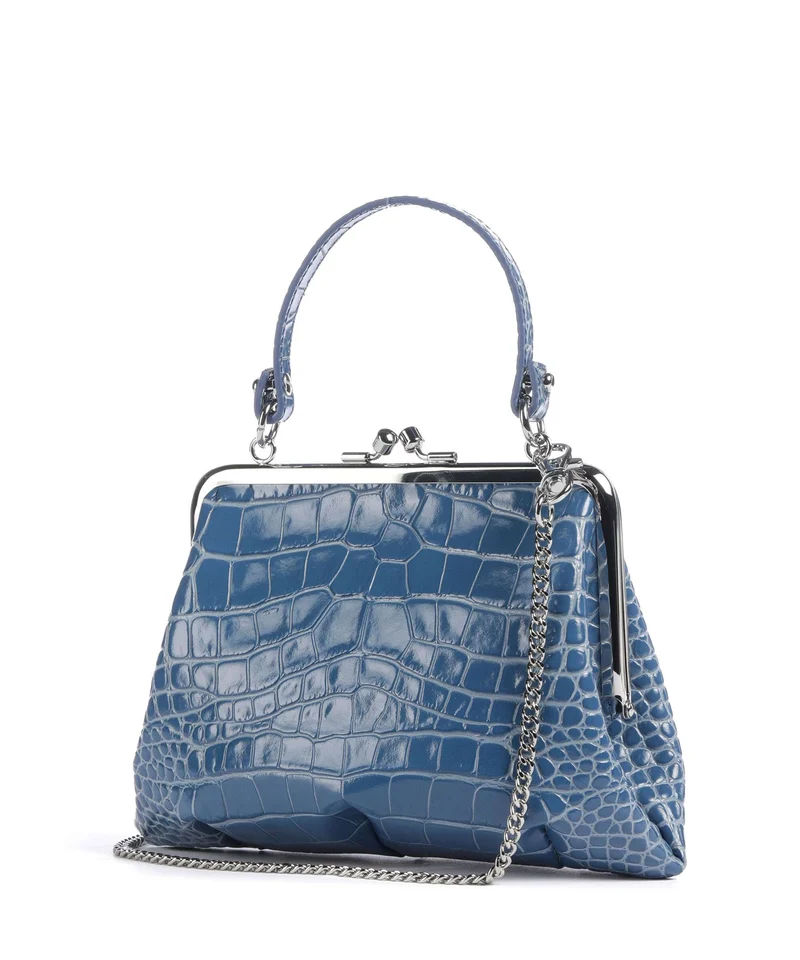 Vivienne Westwood Granny Frame Embossed Croc Sac à main blue