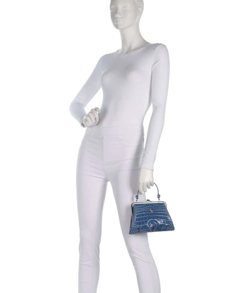 Vivienne Westwood Granny Frame Embossed Croc Sac à main blue