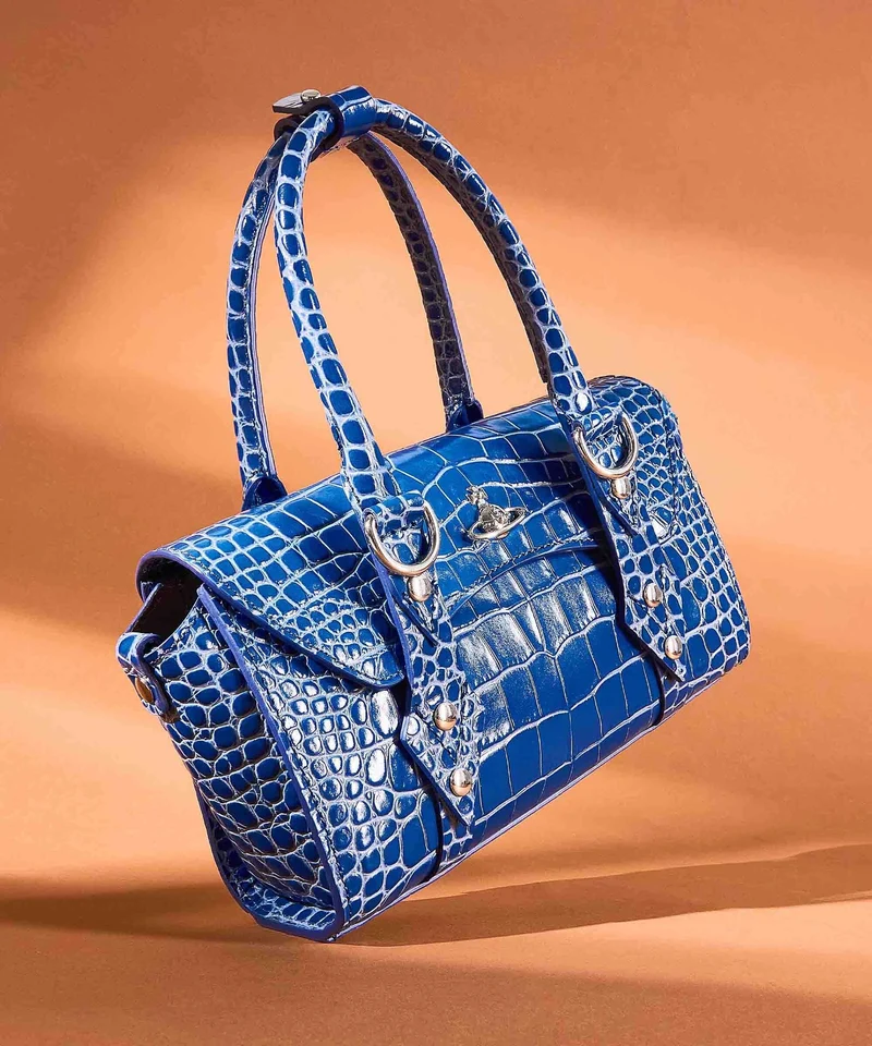 Vivienne Westwood Bettina Embossed Croc Mini Sac à main blue