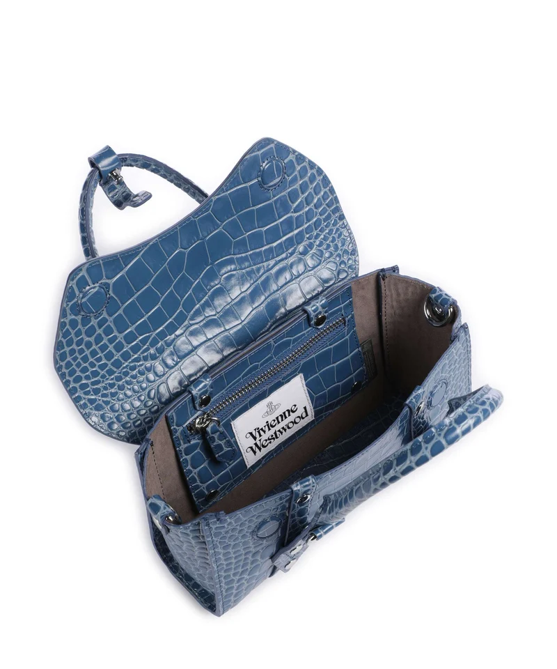 Vivienne Westwood Bettina Embossed Croc Mini Sac à main blue