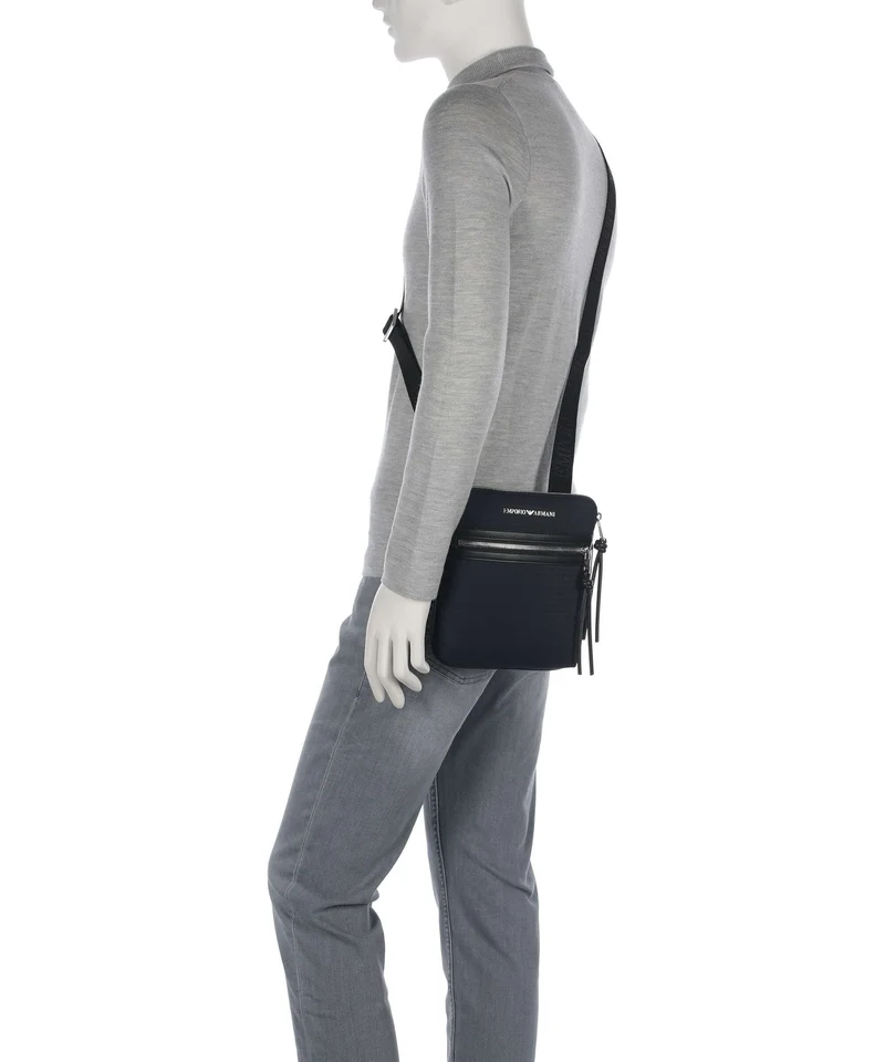 Emporio Armani Monogram Sac bandoulière iconico blu navy