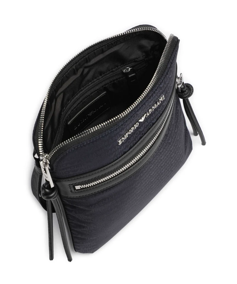 Emporio Armani Monogram Sac bandoulière iconico blu navy