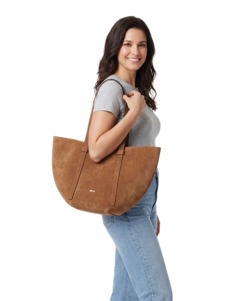 Abro Suede Cosmo Medium Cabas cuoio