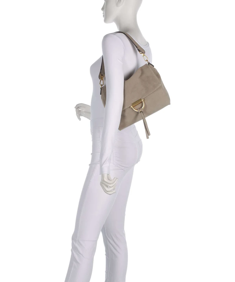 Abro Suede Temi Medium Sac porté épaule siena