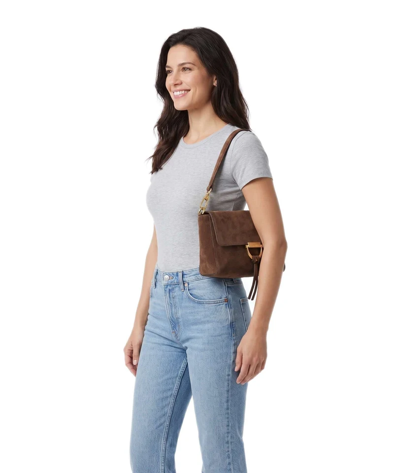 Abro Suede Temi Sac porté épaule wood