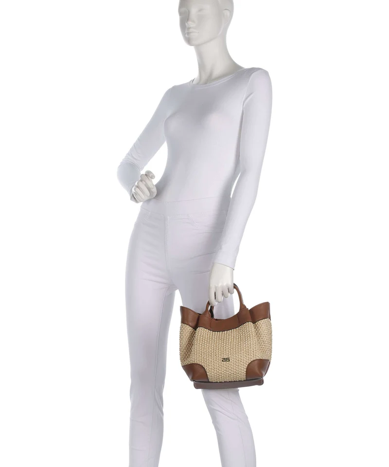 Abro Maglia Raffia Essential Small Sac à main natural/nut