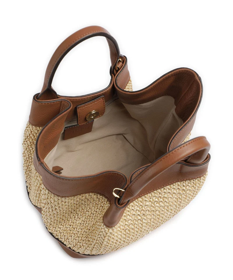 Abro Maglia Raffia Essential Small Sac à main natural/nut