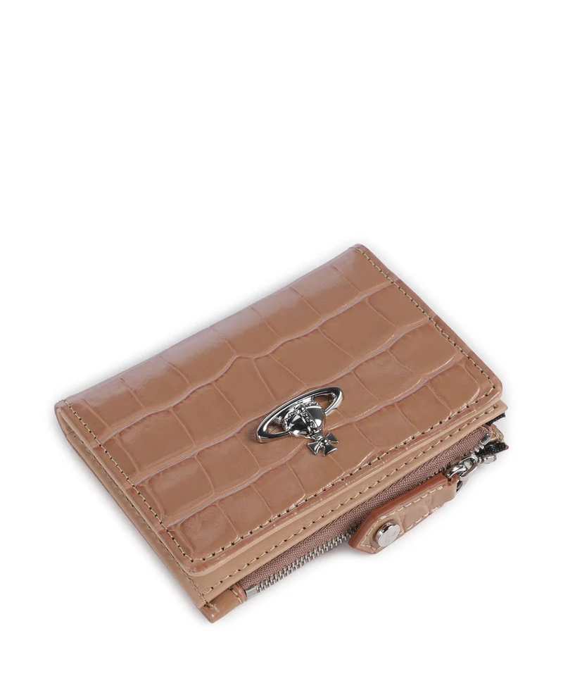 Vivienne Westwood Embossed Croc Slim Portefeuille dusty pink