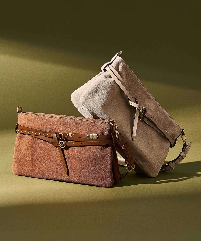 Pinko Belt Classic Sac porté épaule beige/grigio fumo/antique gold
