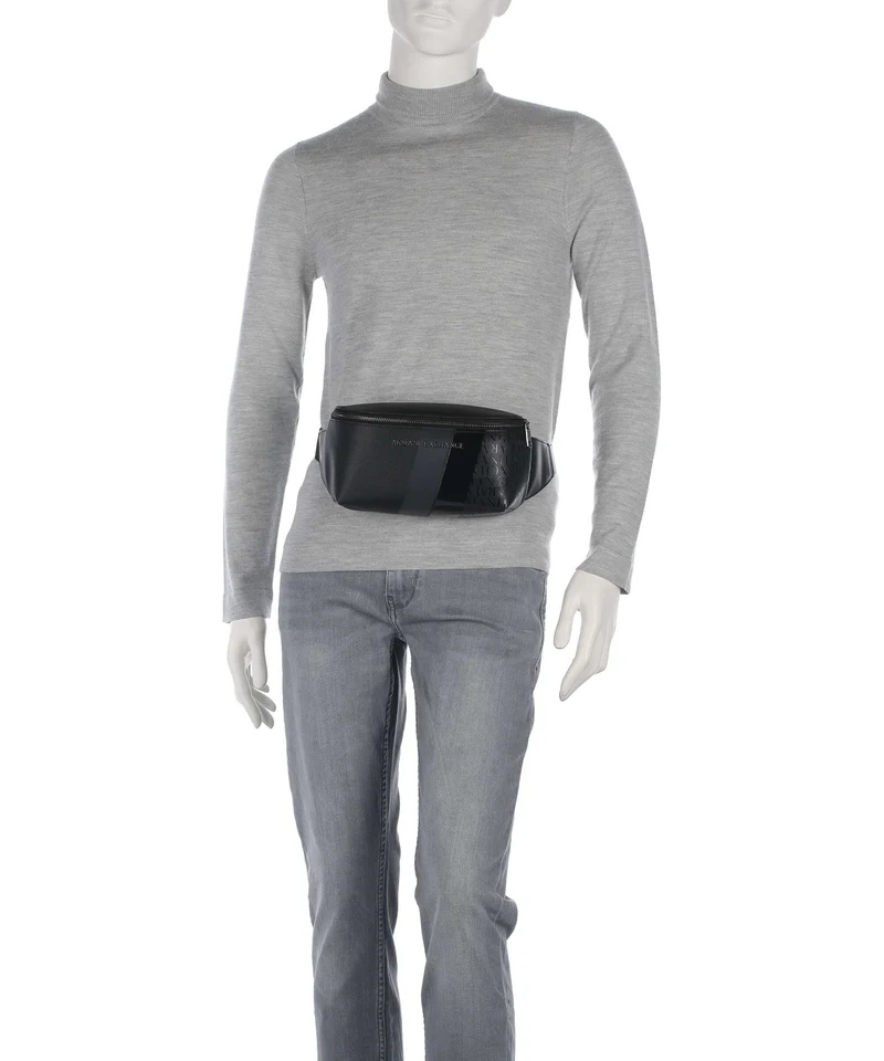 Armani Exchange Dylan Sac banane black/gunmetal/shiny black