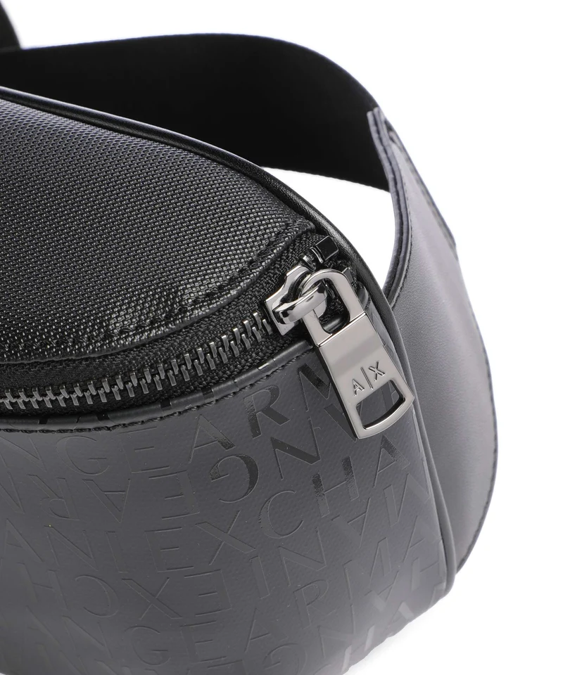 Armani Exchange Dylan Sac banane black/gunmetal/shiny black
