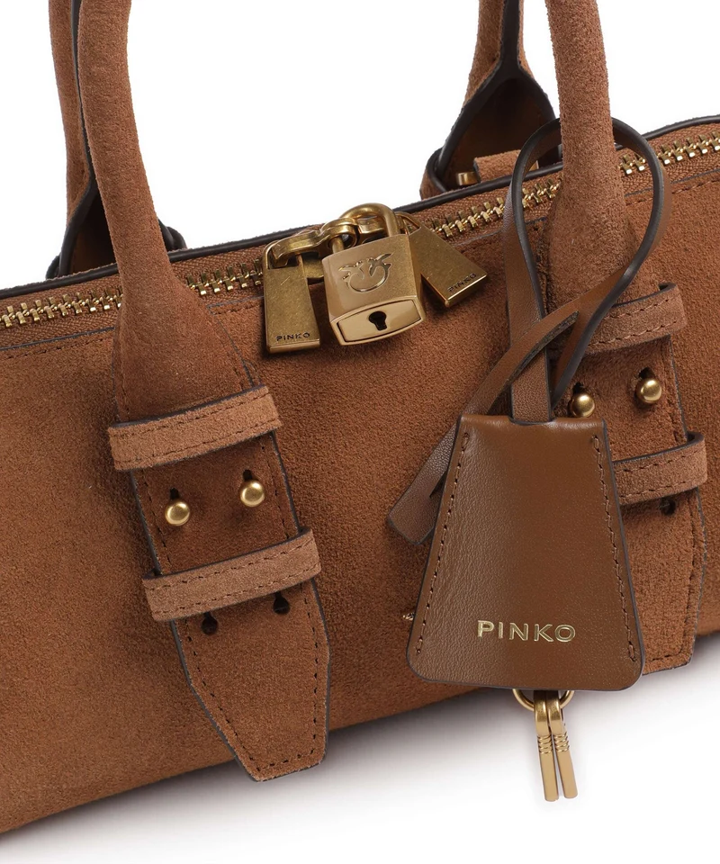 Pinko Bowling Horizontal Sac à main marrone/leone/antique gold
