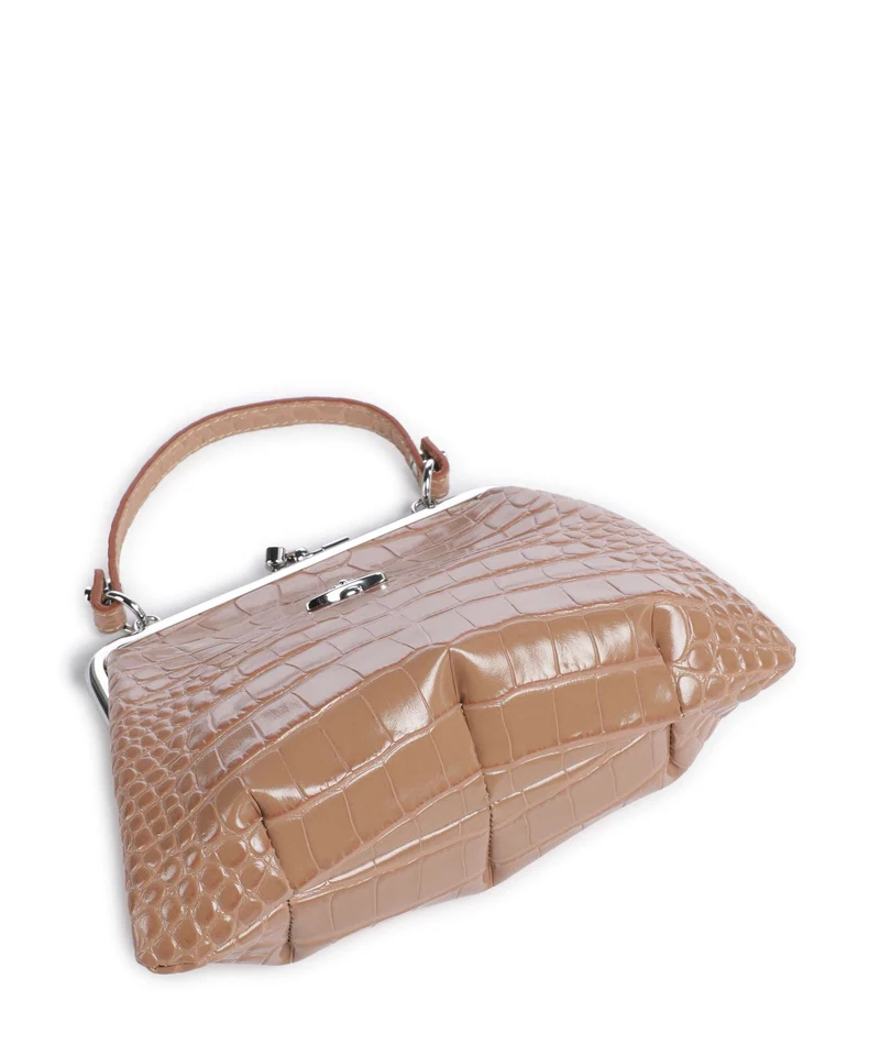 Vivienne Westwood Granny Frame Embossed Croc Sac à main dusty pink