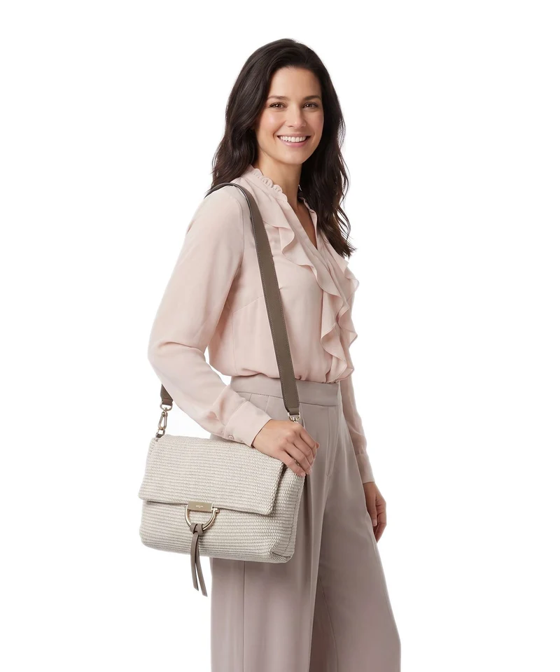 Abro Raffia Classica Temi Medium Sac porté épaule sahara