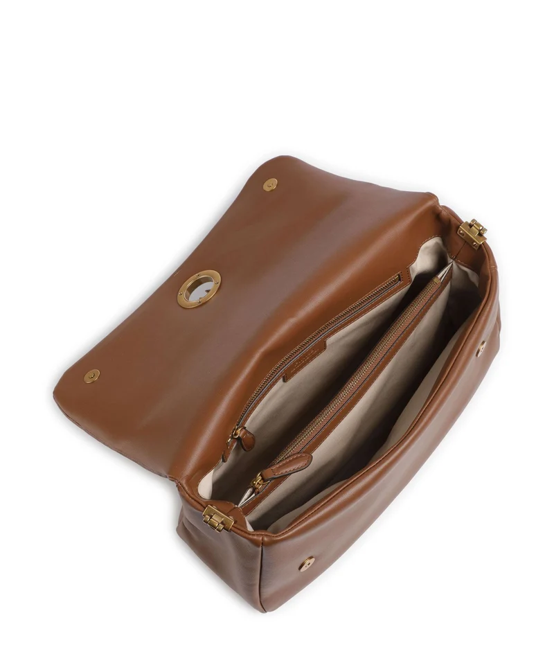 Pinko Click Soft Horizontal Sac porté épaule marrone/leone/antique gold