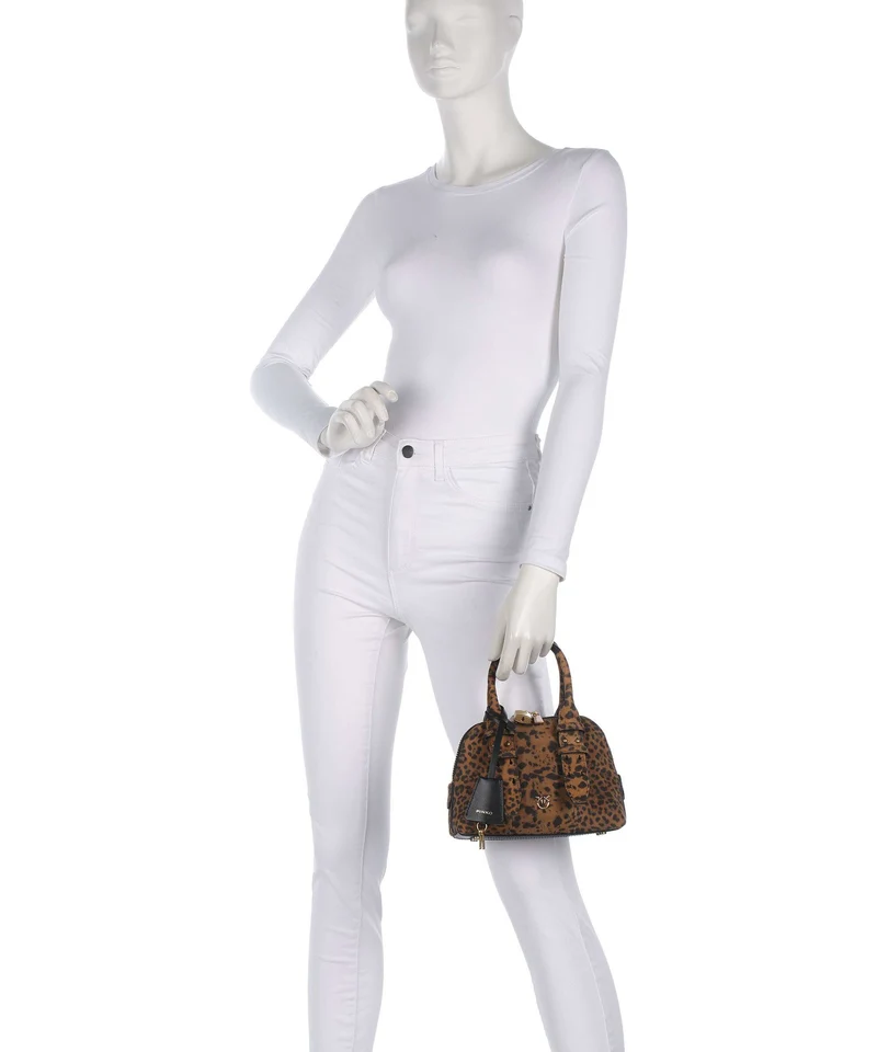 Pinko Bowling Mini Sac à main maculato/marrone/antique gold