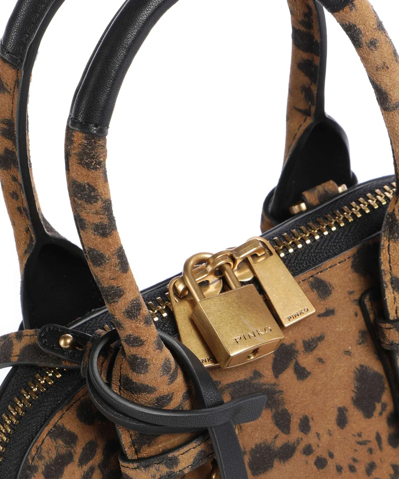 Pinko Bowling Mini Sac à main maculato/marrone/antique gold