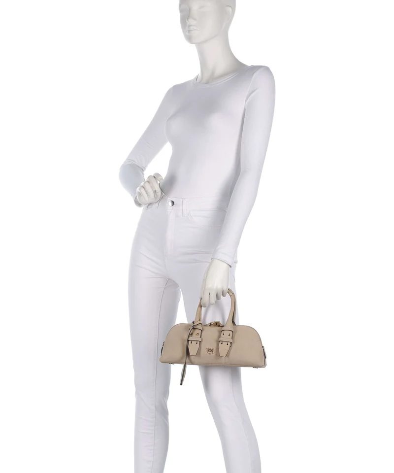 Pinko Bowling Horizontal Sac à main beige/grigio fumo/antique gold