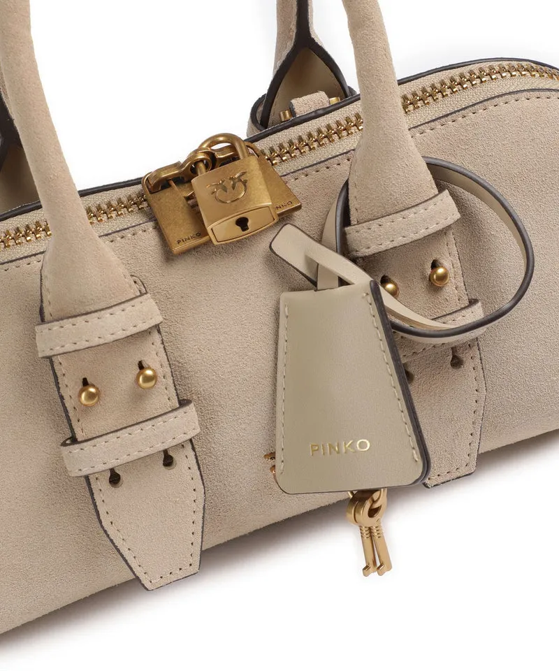 Pinko Bowling Horizontal Sac à main beige/grigio fumo/antique gold