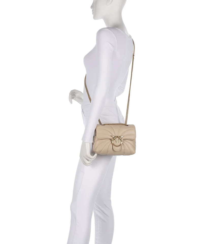 Pinko Love Puff Mini Sac porté épaule beige/grigio fumo/antique gold