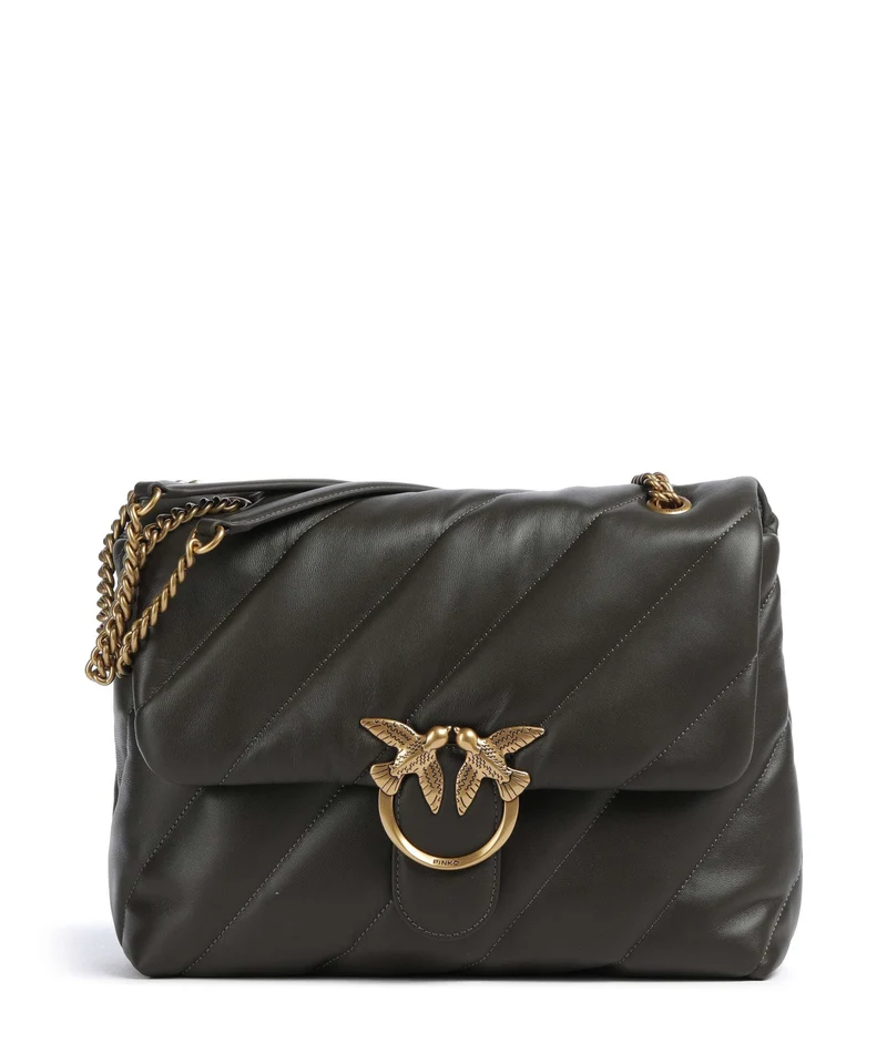 Pinko Love Puff Big Sac porté épaule verde fango/antique gold
