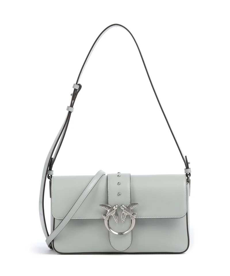 Pinko Love One Classic Slouchy Sac porté épaule grigio perla/old silver