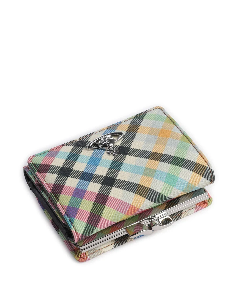 Vivienne Westwood Frame Buccia D'Arancia Small Portefeuille heather plaid