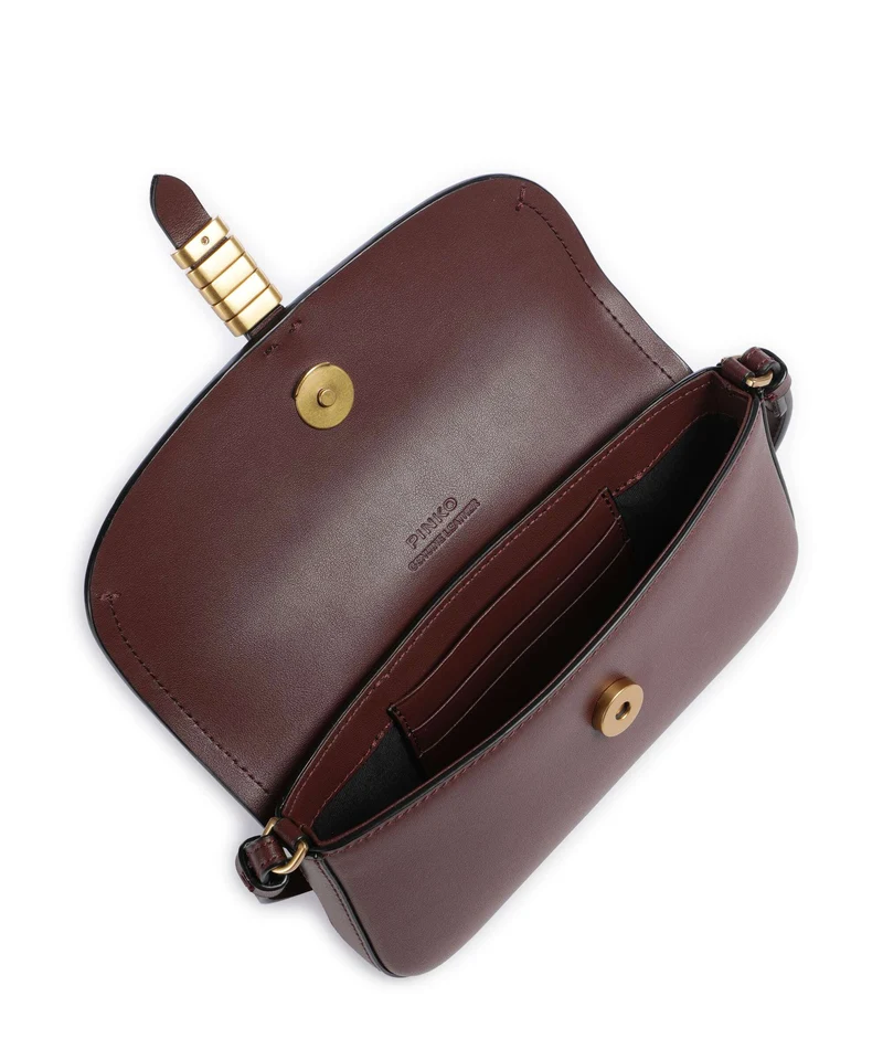 Pinko Saddle Flat Sac bandoulière rosso vino/antique gold