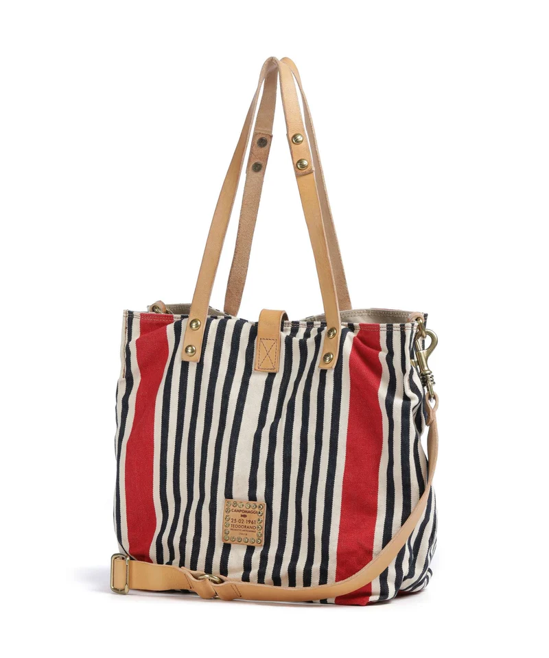 Campomaggi Cabas blue/red/beige