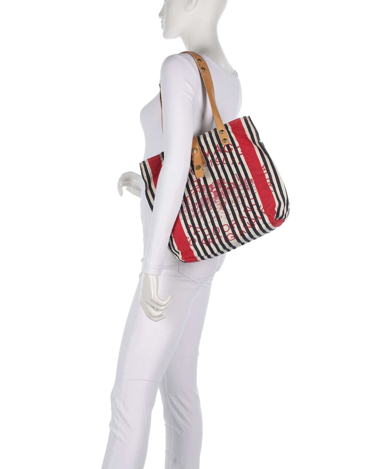 Campomaggi Cabas blue/red/beige